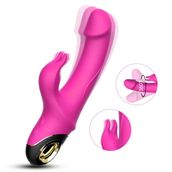 Sens Sex Toy Manyetik Şarjlı Aynı Anda G Nokta ve Klitoris Uyarıcı Rabbit Vibratör, Kolay Kullanılabilir Tutma Halkalı, Sessiz, Su Geçirmez, Güçlü Titreşimli, Yumuşak Silikon, Eğilebilir 2in1 Vibrator