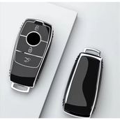 Şenyıldız Aksesuar Mercedes B C E Sınıfı C180 C200 Glc Cla Cle Amg W205 W213 W222 E200 300 Anahtar Koruma Kılıfı - Siyah - Gümüş