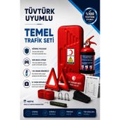 SerBugo TÜVTÜRK ONAYLI KIRMIZI EVA ÇANTALI ARAÇ TRAFİK SETİ VE İLK YARDIM SETİ (Araç içi Numaratör hediyeli)