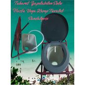 Serenity Haven Taharet Yapılabilen Sulu Model Katlanır Kamp Klozeti Engelli ve Yaşlı Tuvaleti - 6456 Ecorce Tube Marron - Polyester