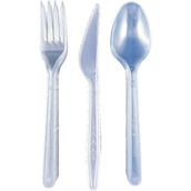 Sert Kalın Plastik Çatal - Bıçak - Kaşık - 1. Kalite Lüks Şeffaf Çatal-kaşık- Bıçak 3’lü Set - 1000 Adet