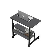 Servetavcı Laptop Sehpası Yükseklik Ayarlı Çift Raflı Laptop Sehpası Ve Çalışma Masası - Antrasit (Tekerli) 70 40