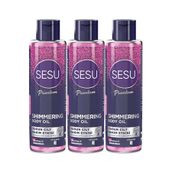Sesu Shimmering Body Oil 3x150 ml Simli Cilt Bakım Yağı