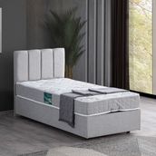 Setay Defne 120x200 cm Açık Gri Tek Kişilik Baza Başlık Comfort Yatak Seti