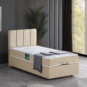 Setay Defne 90x200 cm Krem Tek Kişilik Baza Başlık Comfort Yatak Seti