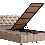 Setay Mobilya 140x190 cm Bej Vita Baza ve Başlık Seti