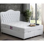 Setay Mobilya 150x200 cm Beyaz Camelli New Baza Başlık ve Yatak Seti