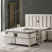 Setay Mobilya 150x200 cm Krem Diamond Baza Başlık ve Yatak Seti