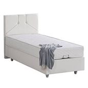 Setay Wick 120x200 cm Beyaz Tek Kişilik Baza Başlık Letto Yatak Seti