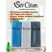 Sev Clean 3'lü 40x60 cm Mikrofiber Temizlik Cam Ayna Ocak Bezi