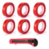 Sgs 6 Adet 18 mm x 2 mt Çift Taraflı Bant Akrilik Şeffaf Vhb Bandı ve Falçata