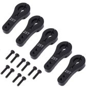 Share Goo 5 Paket 25T Alüminyum Servo Kornalar M3 Dişli Metal Direksiyon Kolu RC Araba Kamyon Buggy Uçak için - Siyah