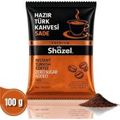 Shazel 100 gr Paket Hazır Türk Kahvesi Sade Şekersiz %100 Arabica Lezzetiyle Pratik Kullanım