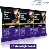 Shazel Çikolatalı Hazır Türk Kahvesi Özel Seri 100 Gr. x 3 Adet - 300 gr