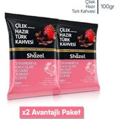 Shazel Çilekli Hazır Türk Kahvesi 100 G X 2 Adet (AROMALI) - 100 gr