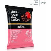 Shazel Çilekli Hazır Türk Kahvesi 100 gr | Doğal Çilek Aromalı | Özel Seri - 1 Adet