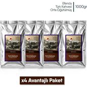 Shazel Efendy Geleneksel Türk Kahvesi | Orta Kavrulmuş | Öğütülmüş | Doypack | 1000 gr | 4 Adet