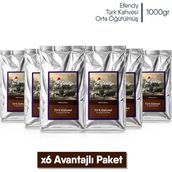 Shazel Efendy Geleneksel Türk Kahvesi | Orta Kavrulmuş | Öğütülmüş | Doypack | 1000 gr | 6 Adet