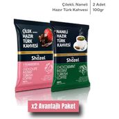 Shazel Hazır Türk Kahvesi | Naneli | Çilekli | 100 Gr | 2 Adet