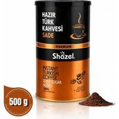 Shazel Hazır Türk Kahvesi | Sade | 500GR Teneke Kutu | Şekersiz - 500 gr