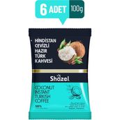 Shazel Hindistan Cevizli Hazır Türk Kahvesi 100 gr x 6 Adet - 600 gr