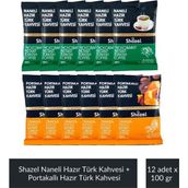 Shazel Naneli Hazır Türk Kahvesi 100 gr x 6 Adet + Shazel Portakallı Hazır Türk Kahvesi 100 gr x 6 Adet