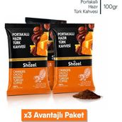 Shazel Portakallı Hazır Türk Kahvesi 100 gr x 3 Adet - 300 gr