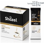 Shazel Sütlü Türk Kahvesi 9 Gr x 12 Adet - Şekersiz - 100 gr
