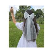 SHClothing accessories İncili Tül Fiyonk Toka Gelin Saç aksesuarı Nikah Dış Çekim Nişan Tokası