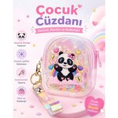 Shopfocus Figürlü Kız Çocuk Cüzdanı Anahtarlık Şefaf Simli Jelli Şık Ölçüleri=10.5x8.5x3.5 cm - Şeffaf