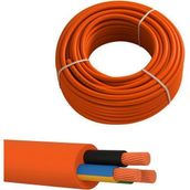 Shopwave (20 METRE)%100 Bakır Çok Telli 3x2.5 mm Elektrik Kablosu Turuncu Elektrikli Araç Şarj Uygun Uyumlu - 000-Siyah