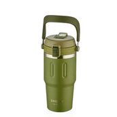 Shotay ST-8166 Çift Kullanım Pipetli Rahat İçim Yeşil 650 ml Çelik Termos