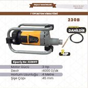 Shun Decoflex Beton Vibratörü Türk 3 Hp. 4000 D/dk