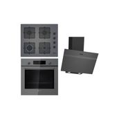 Siemens Antrasit Gri Ankastre Set (HB012FBH1T Fırın EO6C8PP30O Ocak LC64KPJ70T Davlumbaz)