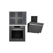 Siemens Antrasit Gri Ankastre Set (HJ852GYN0T Kendini Temizleyen Fırın EO7C8PP30O Ocak LC66KPJ70T