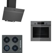 Siemens Gri Ankastre Set HB012FBH1T A Enerji Sınıfı Cam Ocak ve Fırın ile Modern Mutfak Uyumlu EO6C9PO00(EO6C8PP30O)-LC64KPJ70T