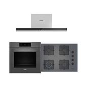 Siemens Yeni HJ852GYN0T EO7C8PP300(67 Cm) Ocak LC67BBK00T Gri Ankastre Set
