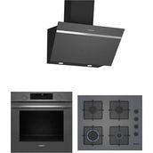 Siemens Yeni HU736AEN0T EO6C8PP300(60 Cm) Ocak LC66KPJ70T Gri Ankastre Set