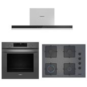 Siemens Yeni HU736AEN0T EO7C8PP300(67 Cm) Ocak LC67BBK00T Gri Ankastre Set