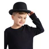 Şık Charlie Chaplin Çocuk Şapkası 1 Adet Siyah Melon