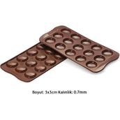Siliko World Silikon Çikolata Kalıbı Ve Mini Makaron Silikon Kalıbı, Kahverengi