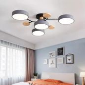 Simaavize Modern Ahşap LED Gri 4'lü Avize