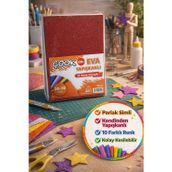 Simli Yapışkanlı Eva 20X30 Cm 10’Lu Set | Simli Eva Kağıdı, El İşi Hobi Malzemesi