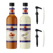 Simonelli 70 cl Karamel Aromalı + 70 cl Vanilya Aromalı Kahve Şurubu + 2 Adet Pompa