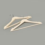 Simple Living 43x23 cm Krem Ahşap Görünümlü 3'lü Plastik Askı