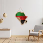 Sinco Akrilik Dekoratif Doğal Ahşap Çerçeveli Afrika Şekilli Duvar Aynası Dekor Oturma Odası için 38 cm x 37,5 cm x 0,2 cm Kalın Çerçeveli Sis İçermez Ayna