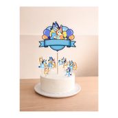 Sinem Gift Bluey Konseptli Pasta Süsü - Bluey Doğum Günü Pasta Süsü - Bluey Konseptli Cupcake Süsü