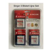 SİNGER Iğne 3 Blisterli Iğne Seti (10 STANDART, 5 JARSE VE 5 KOT İĞNESİ)