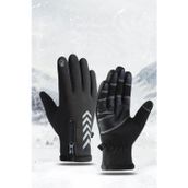 Single Sword Su Geçirmez Softshell Unisex Bisiklet, Motosiklet Eldiven Dokunmatik Kışlık Rüzgar Geçirmez Kaymaz