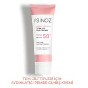 Sinoz Pink Touch SPF50+ Cilt Aydınlatıcı Pembe 50 ml Yüz Güneş Kremi